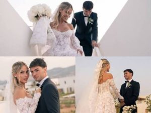دياز خلال حفل زفافه على الإسبانية لوز